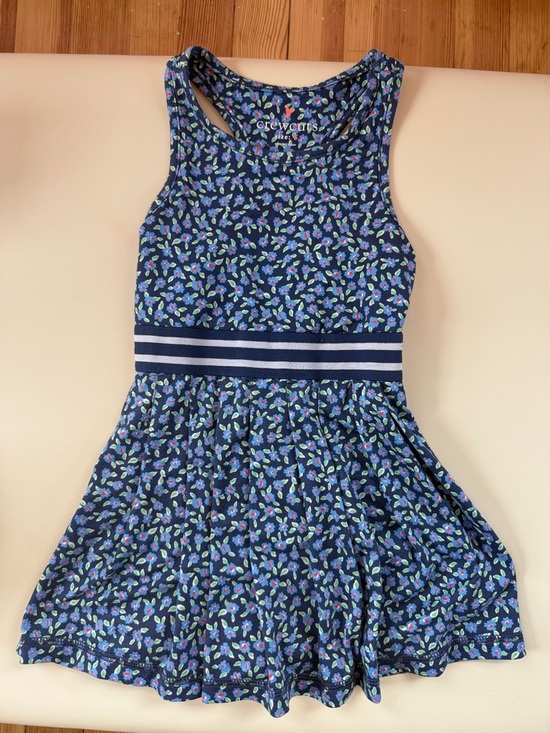 Crewcuts Other - Crewcuts Navy Floral Tank Dress with Striped Waistband
